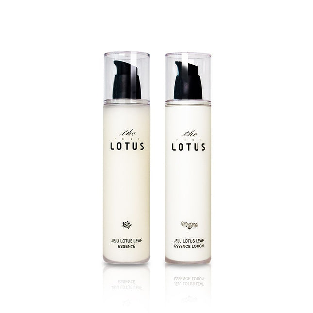 THE PURE LOTUS Jeju Lotus Leaf Moisture Essence 125ml + Essence Lotion 125ml Set, 1 Set