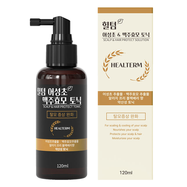 HEALTERM  Houttuynia Beer Yeast Scalp Tonic Cooling Spray, 120ml, 1 count