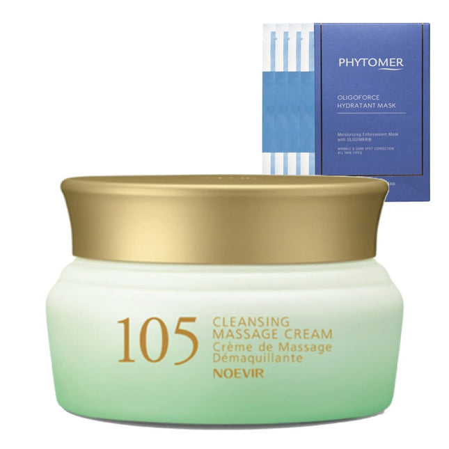 PHYTOMER Noevia 105 Herbal Cleansing Massage Cream 100g +  Mask Pack 1 Box (4 Sheets)