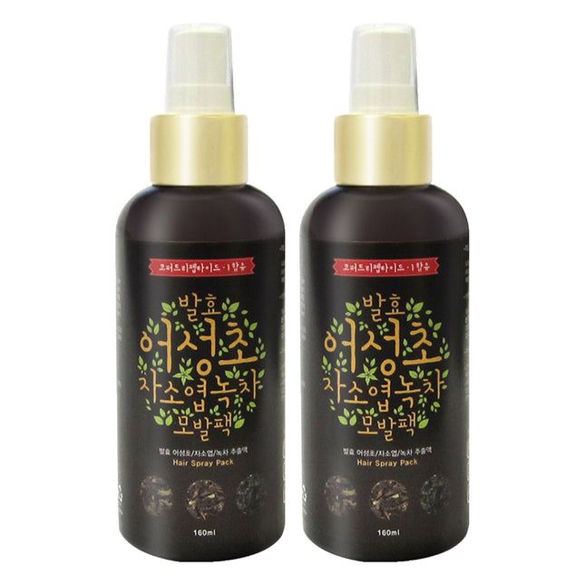 GAPDANG HERB Eoseongcho Jaso Leaf Green Tea Hair Mist Pack, 160ml, 2 Count