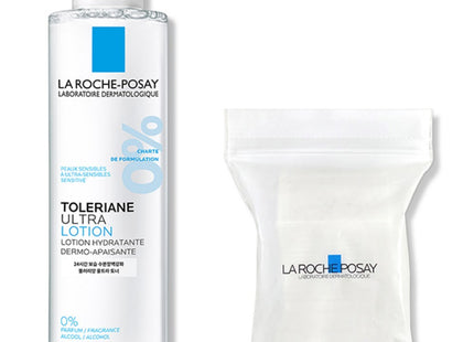 LA ROCHE-POSAY  Toleriane Ultra Lotion 200ml + Cotton Pads 30 Count Set