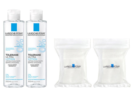 LA ROCHE-POSAY TOLERIANE ULTRA LOTION 200ml + COTTON PADS 30ea SET (2 ea)