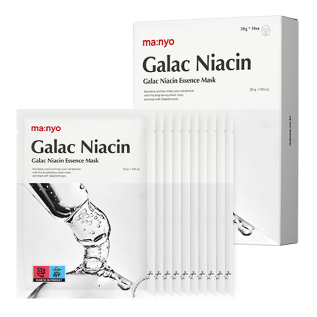MANYO FACTORY Galac Niacin Essence Mask, 10 Sheets, 1 Pack