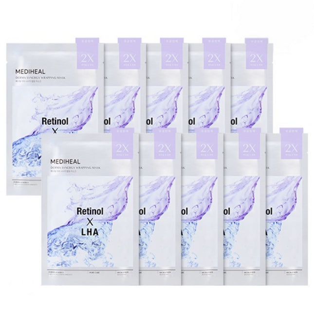 MEDIHEAL  Derma Synergy Wrapping Mask Pore Elasticity, 10 Count, 1 Pack