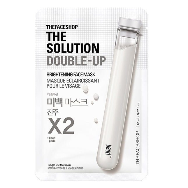 THE FACE SHOP  The Solution Brightening Double Up Mask Sheet, 1 Sheet, 1 Count