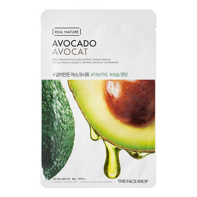 THE FACE SHOP  Fresh Nature Avocado Sheet Mask, 1 Sheet, 1 Count