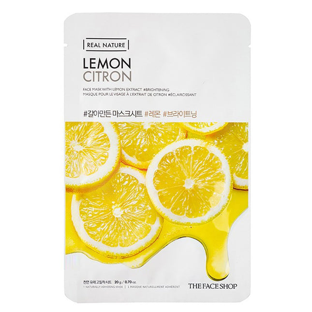 THE FACE SHOP   Real Nature Lemon Sheet Mask 20g, 1 Count, 1 Pack