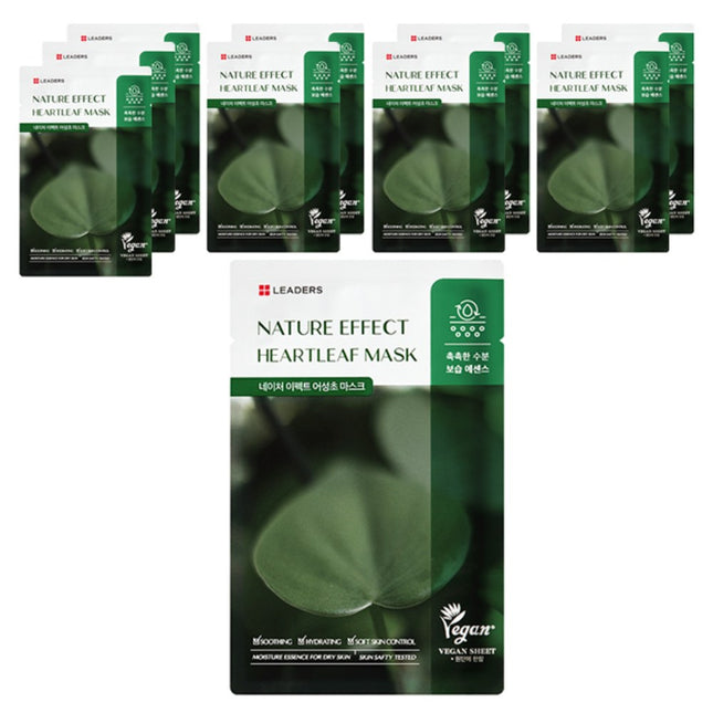 LEADERS  Nature Effect Houttuynia Cordata Mask 21ml, 10ea, 1 Pack
