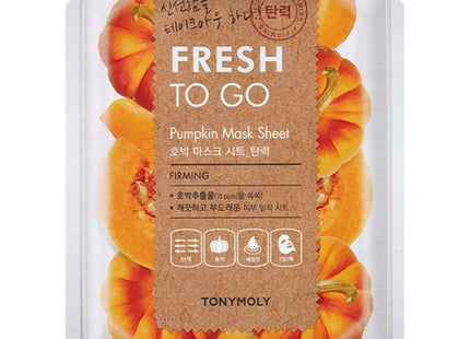 TONYMOLY Fresh To Go Pumpkin Mask Sheet, 1 Count, 1 Pack