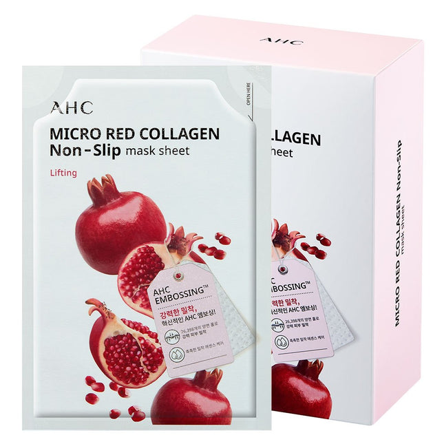 AHC  Micro Red Collagen Adherent Mask Sheet 33ml, 10 Count, 1 Pack