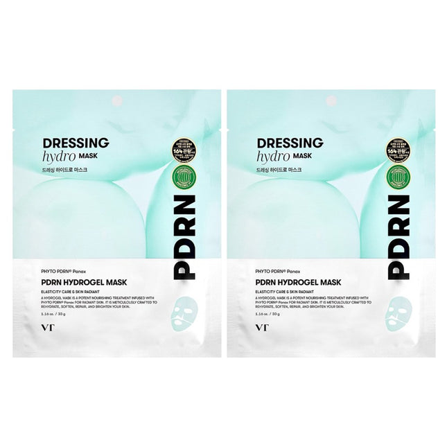 VT COSMETICS VT PDRN Hydrogel Mask 33g, Assorted Colors, 2 Sheets