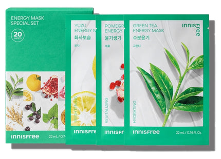 INNISFREE  Energy Mask Special Set 10 Types x 2p, 20 Count, 1 Pack