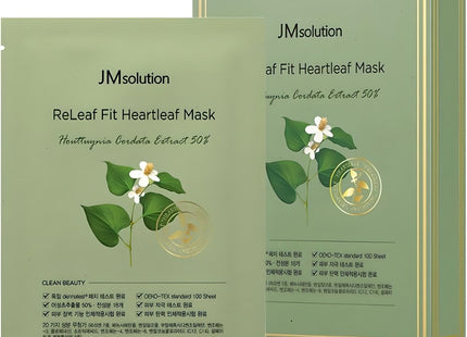 JM SOLUTION  RELIEF FIT HOUTTUYNIA CORDATA MASK 35ML, 10 SHEETS, 1 PACK