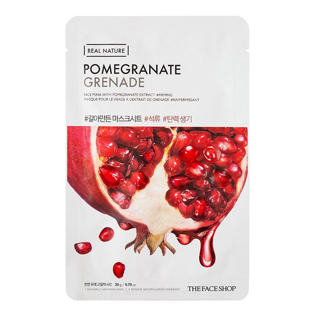 THE FACE SHOP  Real Nature Pomegranate Sheet Mask 20g 1 Count 1 Piece