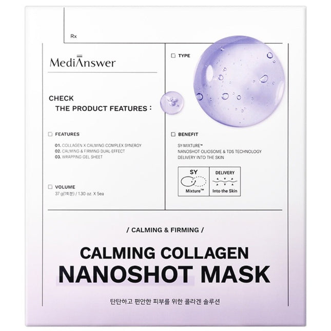MEDI&S  Calming Collagen Nanoshot Mask 5 Sheets, 5 Count, 1 Pack