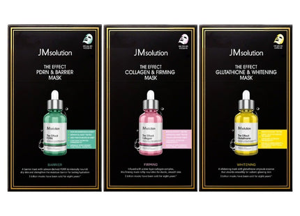 JM SOLUTION The Effect PDRN Barrier 10p + Collagen Firming 10p + Glutathione Whitening Mask Pack 10p Set, 1 Set