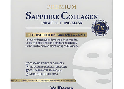 WELLDERMA  Premium Sapphire Collagen Impact Fitting Mask 25g, 4 Count