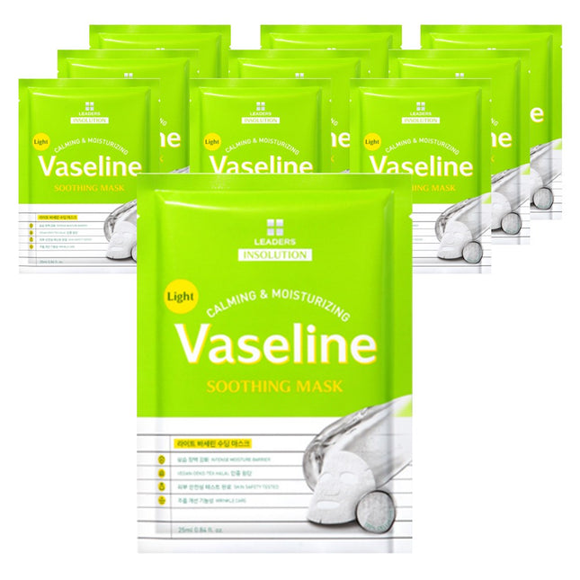 LEADERS  Insolution Light Vaseline Soothing Mask 25ml, 10 count, 1 pack