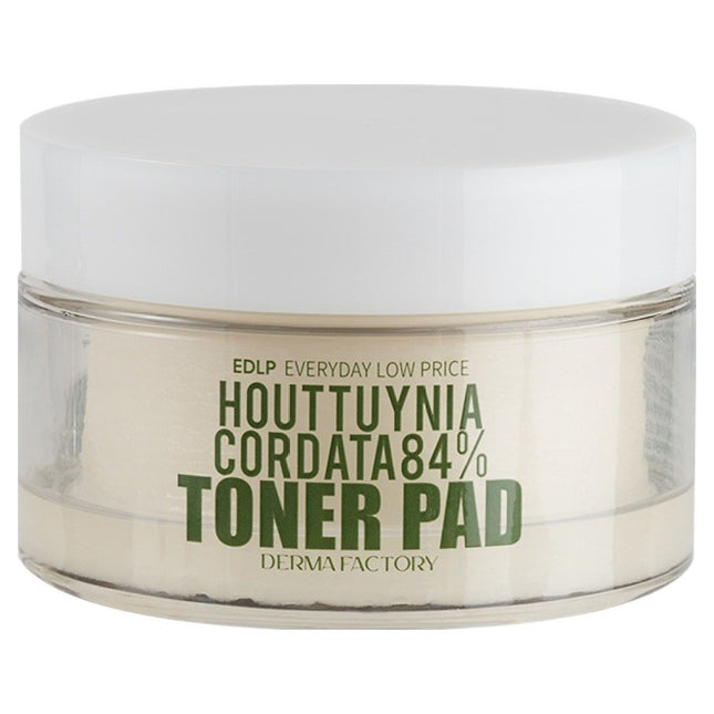 DERMA FACTORY  Houttuynia Cordata 84% Toner Pad 150ml, 30 count, 1 pack