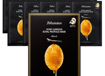 JM SOLUTION  Honey Glow Royal Propolis Mask Pack, 10 Sheets, 1 Pack