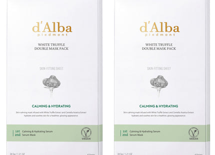 D'ALBA White Truffle Double Mask Pack, 4 Count, Set of 2