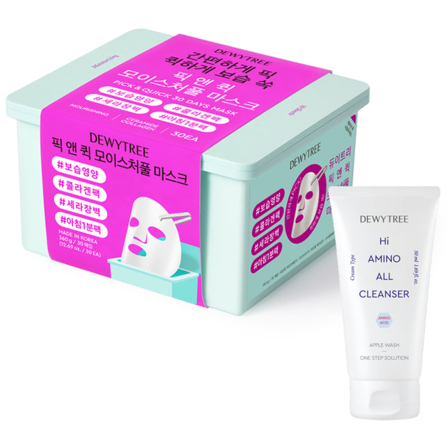 DEWYTREE  Special Pick & Quick Moistureful Mask + Hialmino Foam 50ml, 1 Set