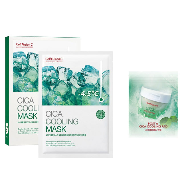 CELLFUSIONC CellFusionC Cica Cooling Mask 5p + Cica Cooling Pad 10p Set