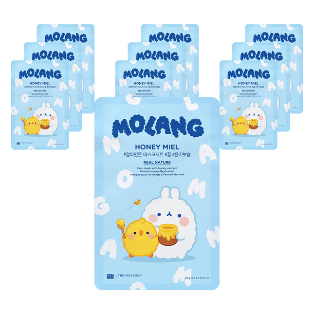 THE FACE SHOP  MOLANG EDITION SHEET MASK HONEY, 10 SHEETS, 1 PACK
