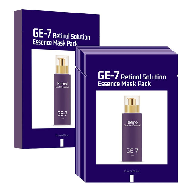 GE7  Retinol Solution Essence Mask Pack (Gift Set), 10 Sheets, 1 Pack