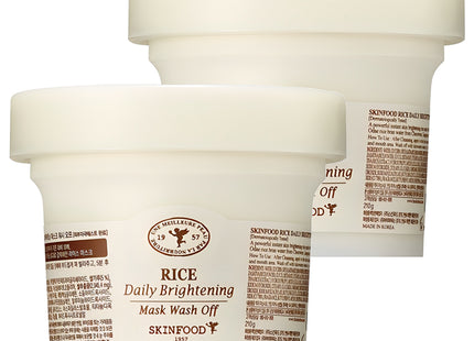 SKINFOOD  Rice Daily Brightening Wash-off Mask 210g, 1 Count, 2 Pack