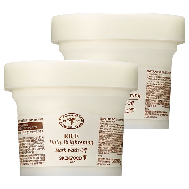 SKINFOOD  Rice Daily Brightening Wash-off Mask 210g, 1 Count, 2 Pack
