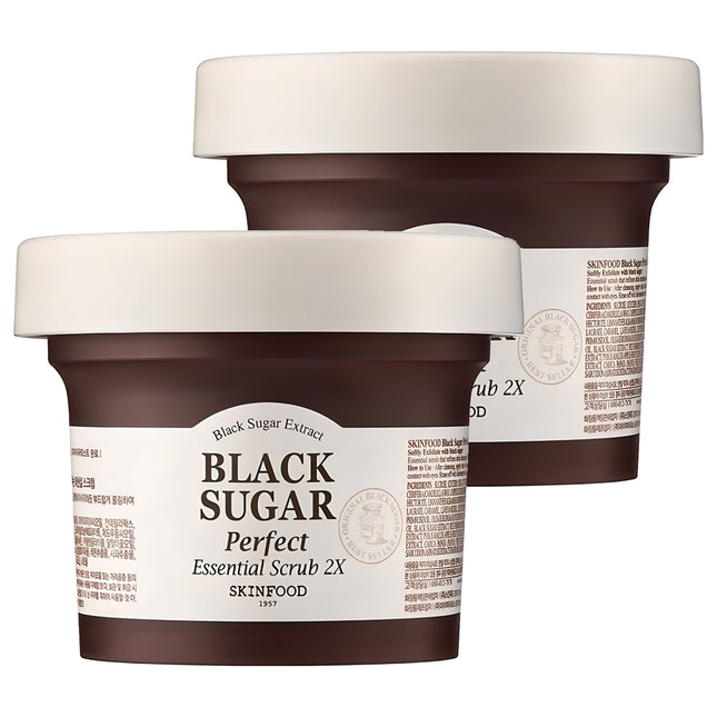 SKINFOOD  Black Sugar Perfect Essential Scrub 2X, 210g, Set of 2