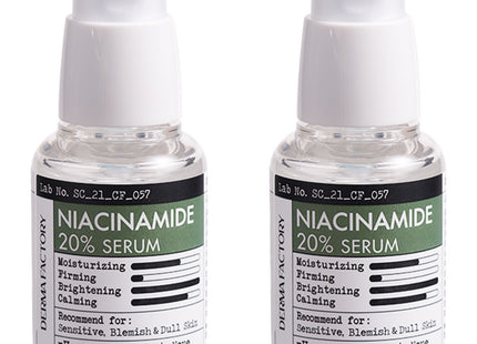 THE DERMA FACTORY  Niacinamide 20% Serum, 30ml, 2 Count