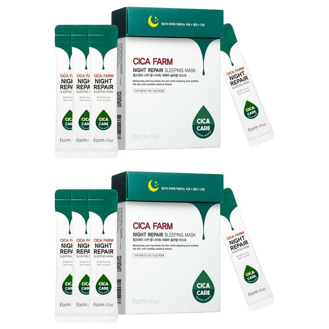 FARM STAY  Cica Farm Night Repair Sleeping Mask 4ml, 20 Count, 2 Pack