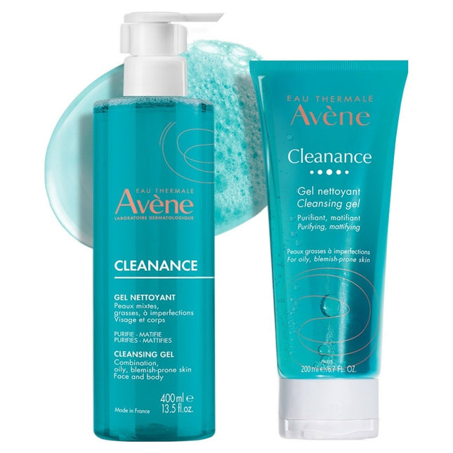 EAU THERMALE AVÈNE Avène Cleanance pH-balanced Balancing Cleansing Gel 400ml + 200ml Set, 1 Set