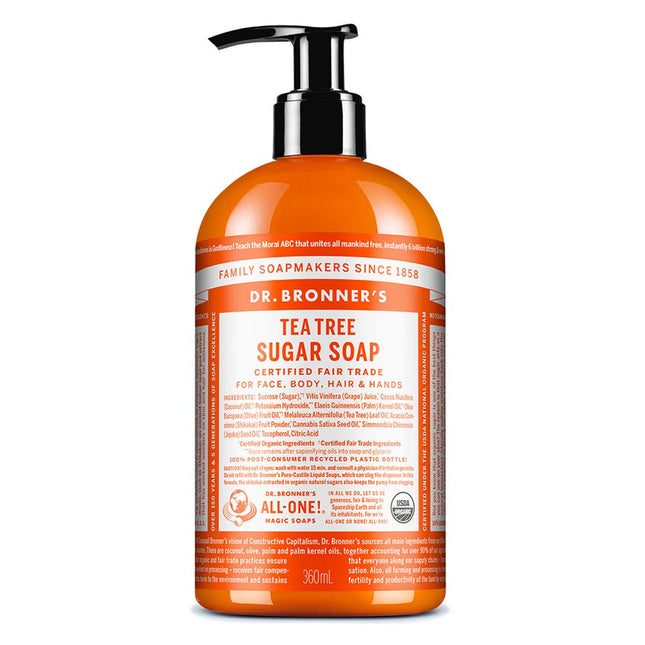 DR. BRONNER'S  Organic Tea Tree Sugar Soap, 360ml, 1 Unit