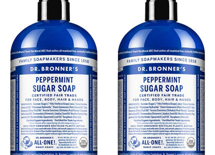 DR. BRONNER'S  Peppermint Pure-Castile Soap, 360ml, 2 Pack