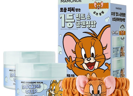 MAMONDE  Tom and Jerry Amazing Deep Mint Cleansing Balm 2p + Headband Set 180ml, 1 Set