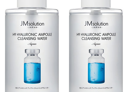 JM SOLUTION  H9 Hyaluronic Ampoule Cleansing Water Aqua, 500ml, 2 Count