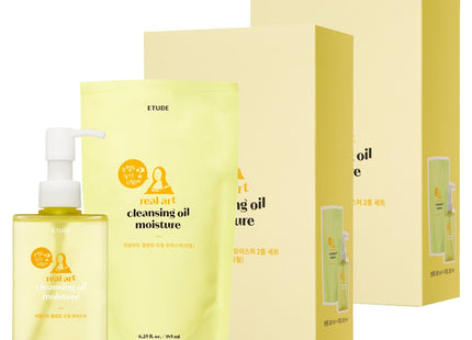 ETUDE HOUSE Etude Real Art Cleansing Oil Moisture 185ml + Refill 185ml Set, 2 Items