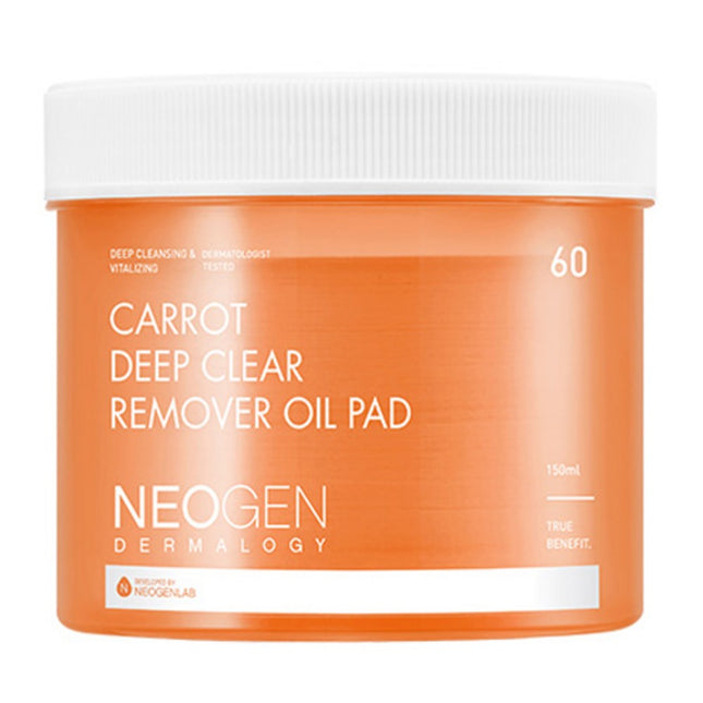 NEOGEN  Dermalogy Carrot Deep Clear Remover Oil Pad, 60 Count, 1 Pack