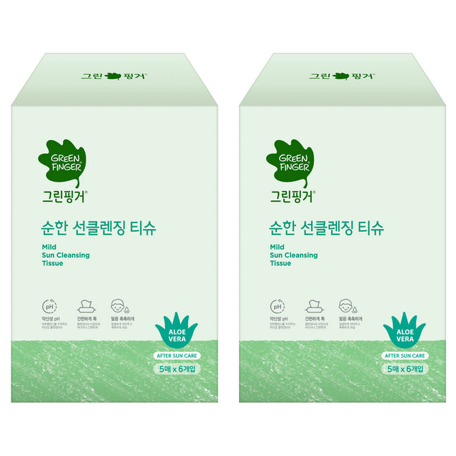 GREENFINGER  Mild Sun Cleansing Tissue 30 Sheets 2 Count