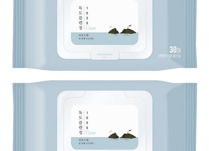 ROUND LAB  1025 Dokdo Cleansing Tissue 30 Count 2 Pack