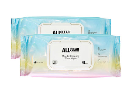 THE FACE SHOP  ALL CLEAR MICELLAR CLEANSING WATER TISSUES, 40 Count, 2 Pack