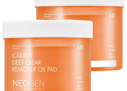 NEOGEN  Dermology Carrot Deep Clear Remover Oil Pad 60 Count 2 Pack