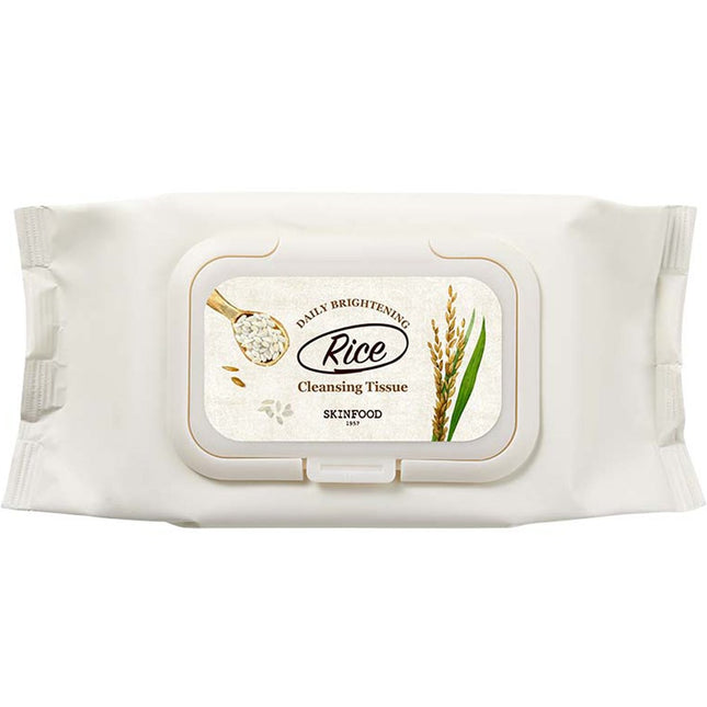 SKINFOOD Rice Daily Brightening Cleansing Tissues, 80 Count, 1 Pack