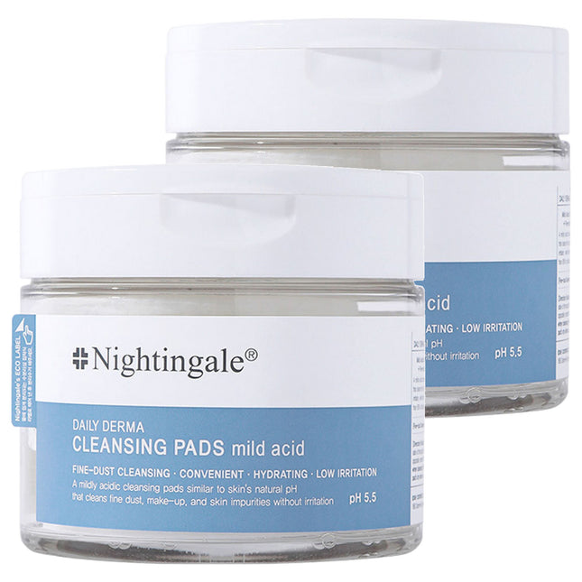 NIGHTINGALE  Daily Derma Cleansing Pad Mild Acid, 70 Count, 2 Pack