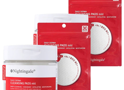 NIGHTINGALE  Daily Derma Cleansing Pad Mild 70ea + 10ea, 70 Count, Set of 2