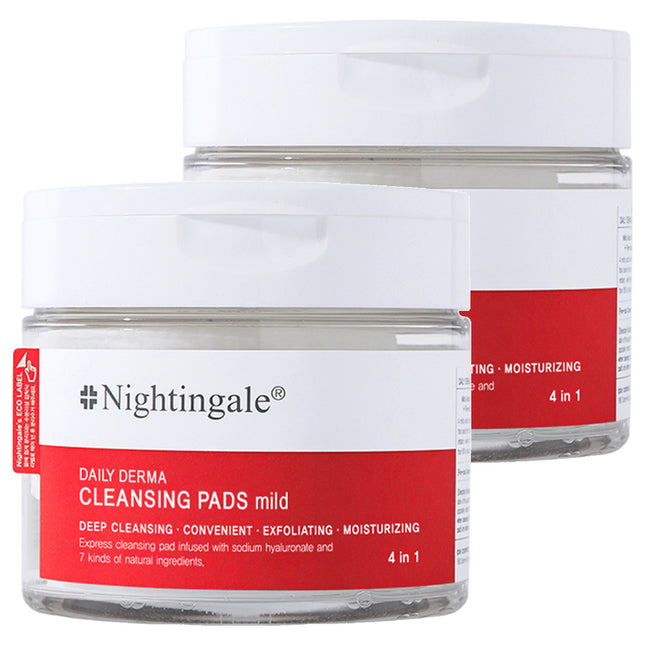 NIGHTINGALE  Daily Derma Cleansing Pad Mild, 70 Counts, 2 Pack