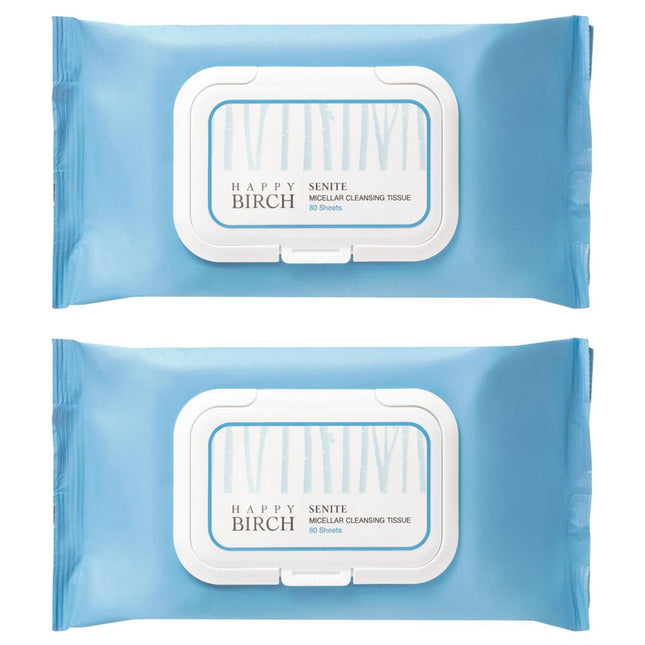 SENITE  Koreana  Happy Birch Cleansing Tissue, 80 Sheets, 2 Count